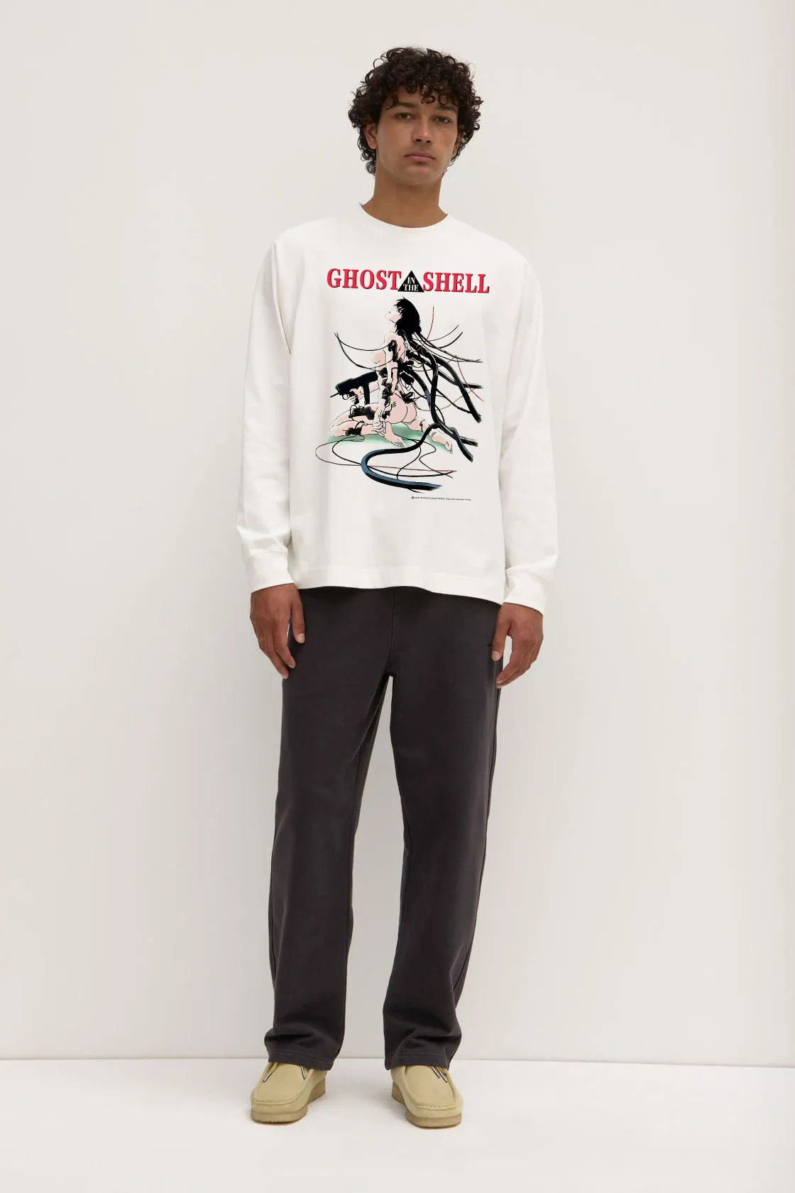 #SA75 SAINT pure cotton long-sleeved T P156 Color: White Size: S-XL